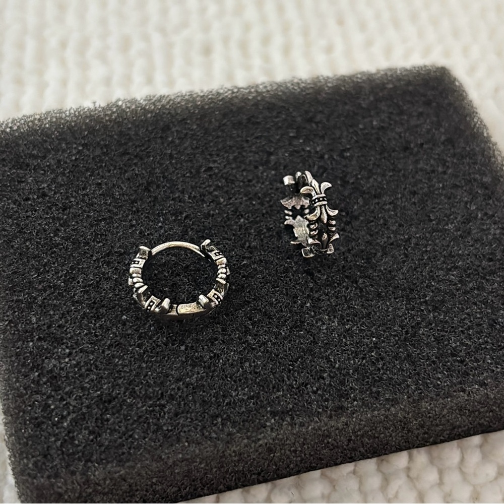 Anchor 13mm Small Hoop Earrings for Men Women,Streetwear Punk Hip Hop Unisex